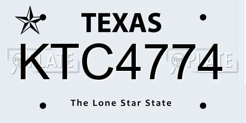 KTC4774 Texas License Plate