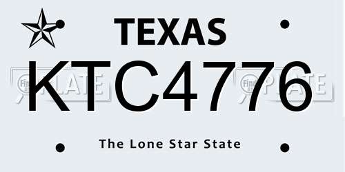 KTC4776 Texas License Plate