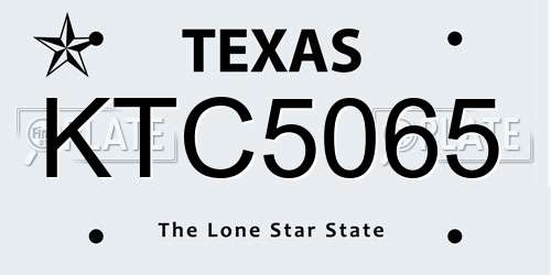 KTC5065 Texas License Plate