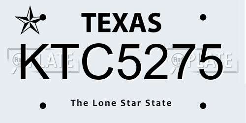 KTC5275 Texas License Plate