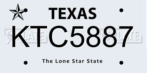 KTC5887 Texas License Plate