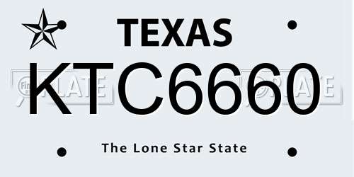 KTC6660 Texas License Plate