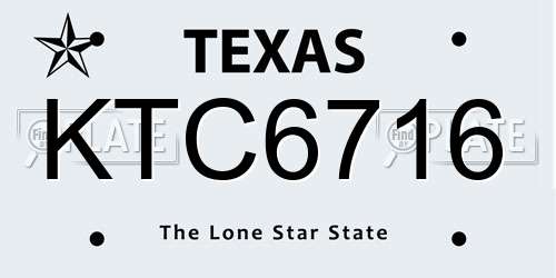 KTC6716 Texas License Plate