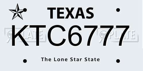 KTC6777 Texas License Plate
