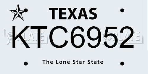 KTC6952 Texas License Plate