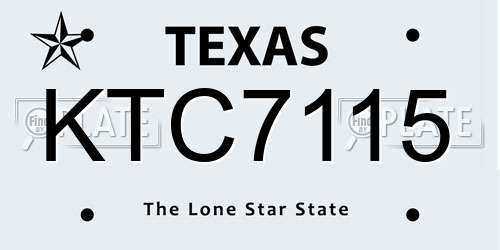 KTC7115 Texas License Plate