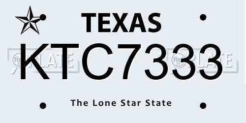 KTC7333 Texas License Plate