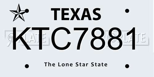 KTC7881 Texas License Plate