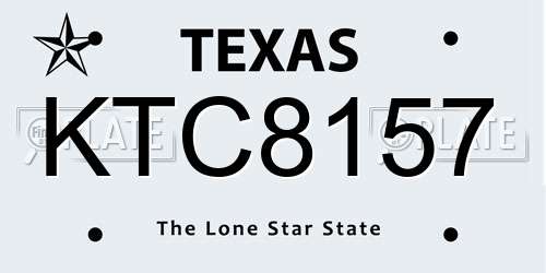 KTC8157 Texas License Plate