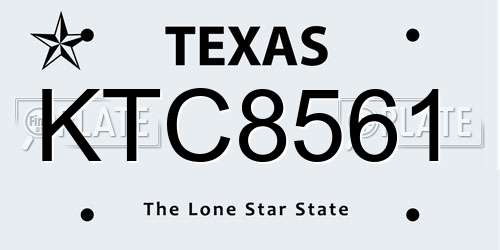 KTC8561 Texas License Plate