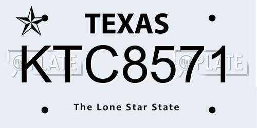 KTC8571 Texas License Plate
