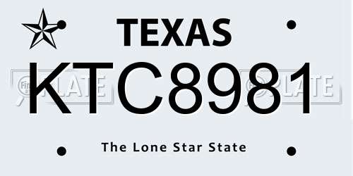 KTC8981 Texas License Plate