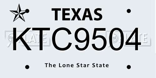 KTC9504 Texas License Plate