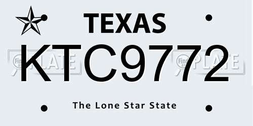 KTC9772 Texas License Plate