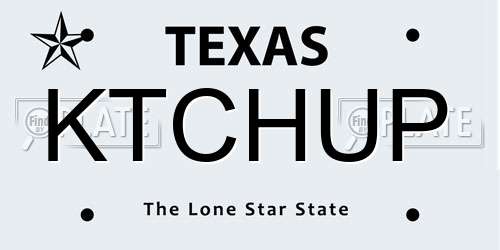 KTCHUP Texas License Plate