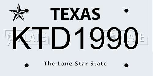 KTD1990 Texas License Plate