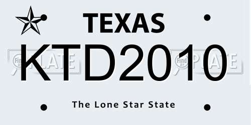 KTD2010 Texas License Plate