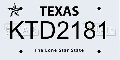 KTD2181 Texas License Plate