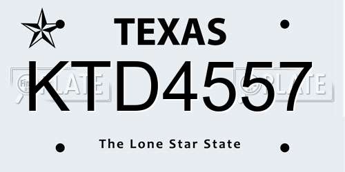 KTD4557 Texas License Plate