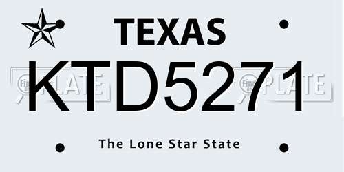 KTD5271 Texas License Plate