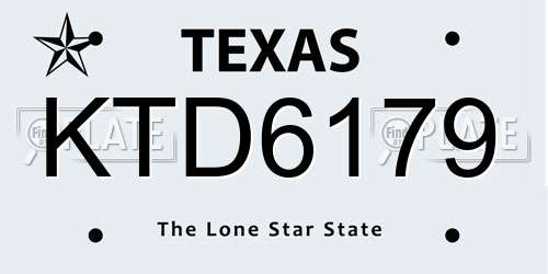 KTD6179 Texas License Plate