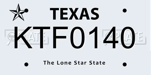 KTF0140 Texas License Plate
