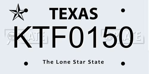 KTF0150 Texas License Plate