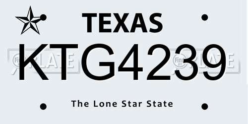 KTG4239 Texas License Plate