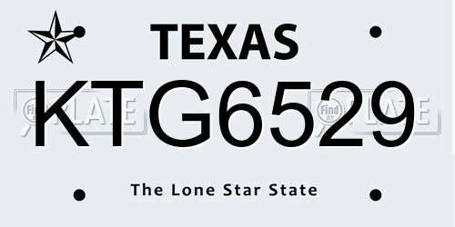 KTG6529 Texas License Plate