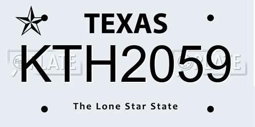 KTH2059 Texas License Plate
