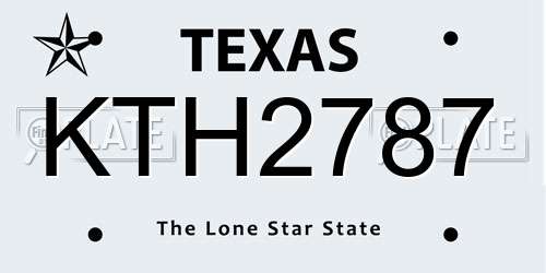 KTH2787 Texas License Plate