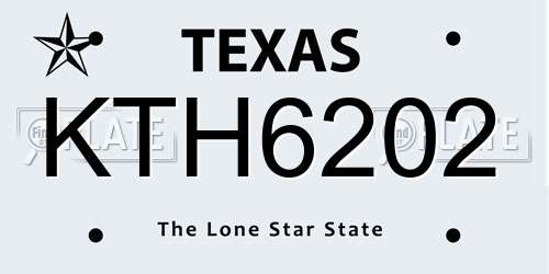 KTH6202 Texas License Plate