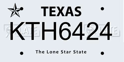 KTH6424 Texas License Plate