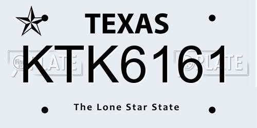 KTK6161 Texas License Plate