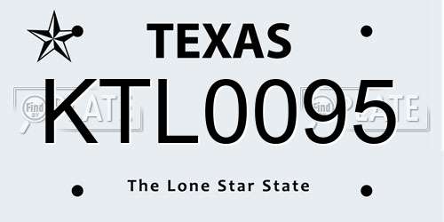 KTL0095 Texas License Plate
