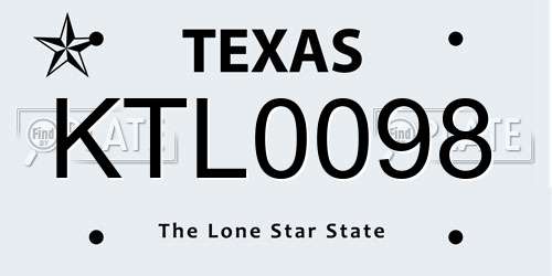 KTL0098 Texas License Plate