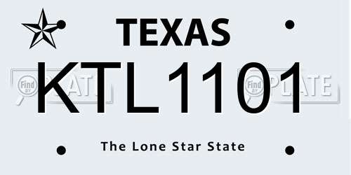 KTL1101 Texas License Plate