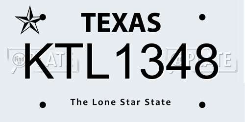 KTL1348 Texas License Plate