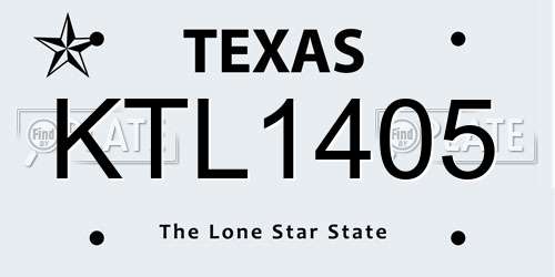 KTL1405 Texas License Plate