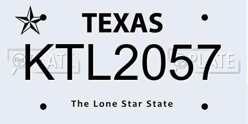 KTL2057 Texas License Plate