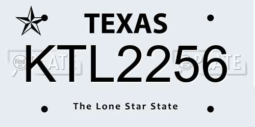 KTL2256 Texas License Plate