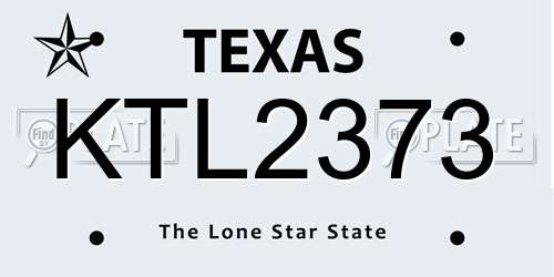 KTL2373 Texas License Plate