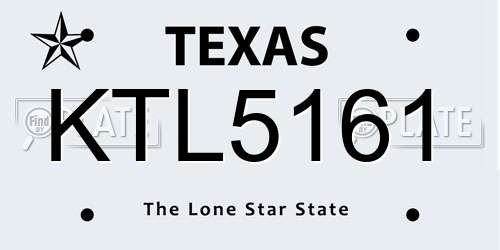 KTL5161 Texas License Plate