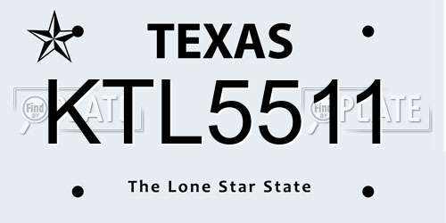 KTL5511 Texas License Plate