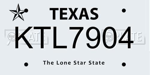 KTL7904 Texas License Plate