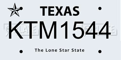 KTM1544 Texas License Plate