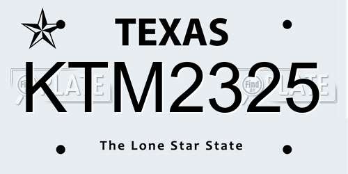 KTM2325 Texas License Plate