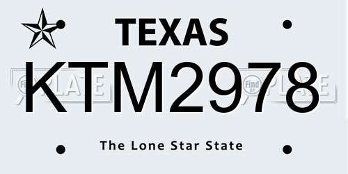 KTM2978 Texas License Plate