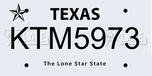 KTM5973 Texas License Plate