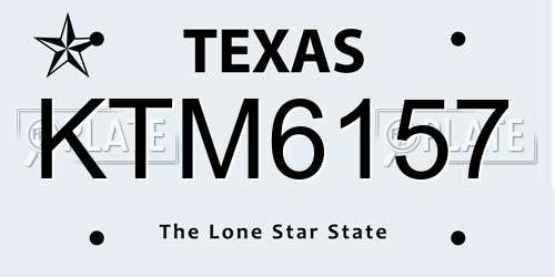 KTM6157 Texas License Plate